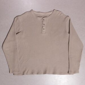 Born Primitive Button Thermal Long Sleeve Brown Henley Gym Workout XL (23x25)